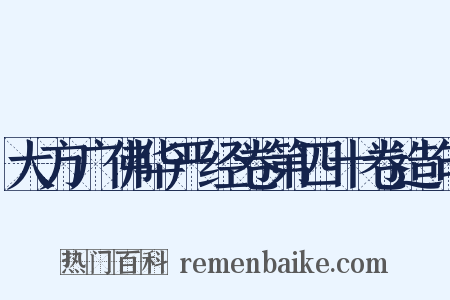 大方广佛华严经卷第四十卷造句是什么意思的图片